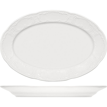 Блюдо овал. «Моцарт»; фарфор; L=32см; белый