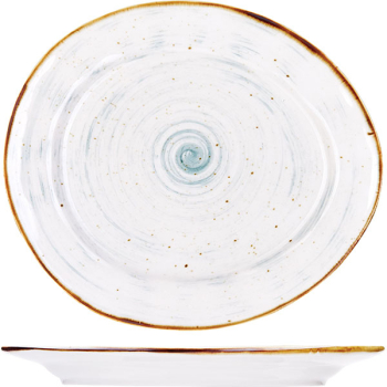 Тарелка  мелкая «Пастораль»; фарфор; H=2,L=22.8,B=19.5см; зелен.