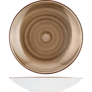 Тарелка глубокая; фарфор; D=24см; болотн.