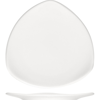 Тарелка треугольная «Опшенс»; фарфор; L=32,B=32см; белый