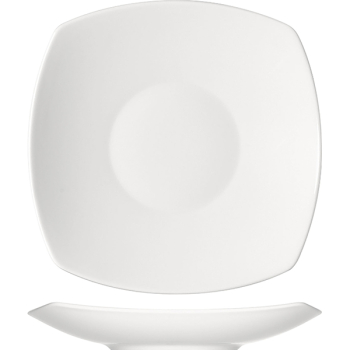 Тарелка глуб.квадр. «Опшенс»; фарфор; 750мл; L=30,B=30см; белый
