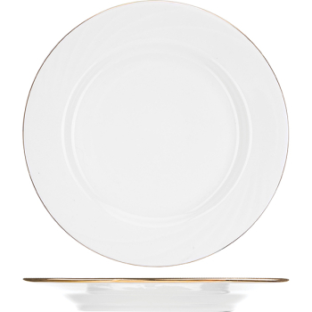 Тарелка  мелкая «Голубка»; фарфор; D=17.5см; белый,золотой