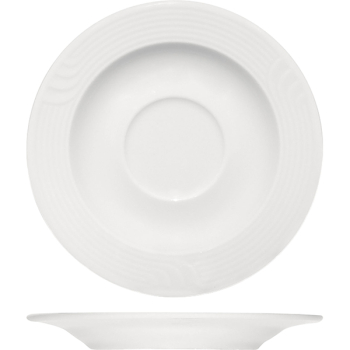 Блюдце «Карат»; фарфор; D=12.5,H=1.8см; белый