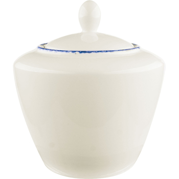 Фото Сахарница с крышкой «Блю дэппл»; фарфор; 170мл; D=8.7/4.5,H=9.5см; белый,синий Сахарница с крышкой «Блю дэппл»; фарфор; 170мл; D=8.7/4.5,H=9.5см; белый,синий