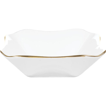 Салатник квадратный; фарфор; 450мл; H=4.9,L=15.6,B=15.6см; белый,золотой