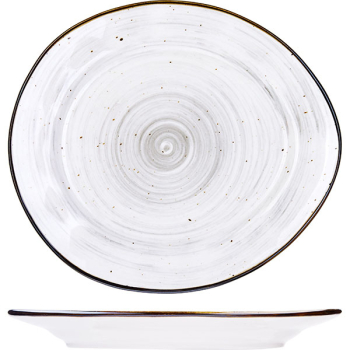 Тарелка  мелкая «Пастораль»; фарфор; L=17.5,B=15.5см; серый