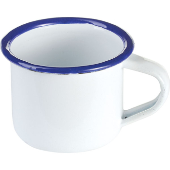 Кружка-соусник эмалиров.; сталь; 75мл; D=5см; белый,синий