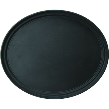 Поднос овальный; стеклопласт.,прорезин.; H=3.5,L=68.5,B=56см; черный