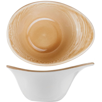 Салатник «Скейп охра»; фарфор; D=13см; бежев.