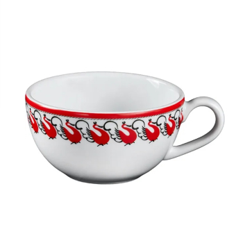 Чашка чайная Мезень Классик Лебеди 250 мл фарфор белый