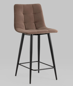 Стул полубарный Джанго велюр коричневый высота сиденья 60 см