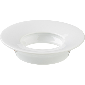 Салатник для компл.с отверст.для ложки «Крушиал Дэт»; фарфор; D=11/7,H=2см; белый