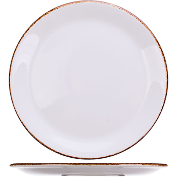 Тарелка  мелкая «Браун дэппл»; фарфор; D=25см; белый,коричнев.