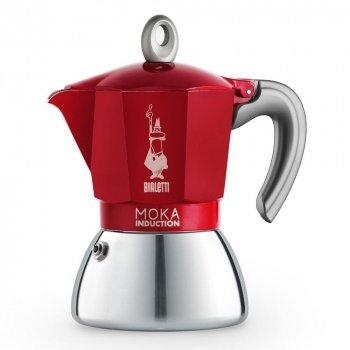 Гейзерная кофеварка Bialetti Moka Induction красный 2 порции