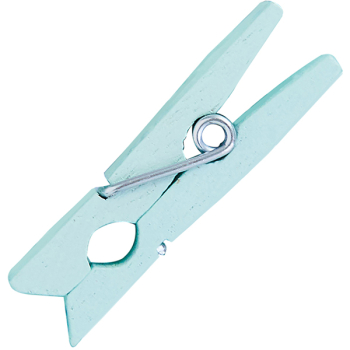 Прищепки-мини д/бокала [500шт]; дерево; L=35,B=9мм; голуб.