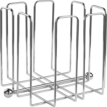 Салфетница; сталь нерж.; H=18.5,L=19,B=19см; металлич.