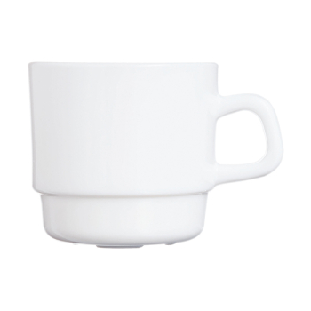 Чашка чайная «Ресторан»; стекло; 220мл; D=7.5,H=7,L=10см; белый