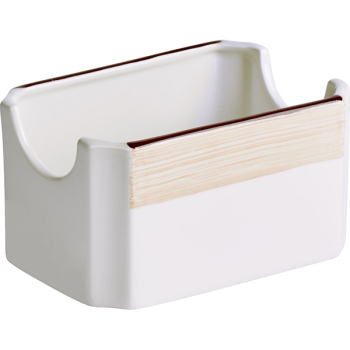 Емкость для пакетиков сахара «Чино»; фарфор; 150мл; H=5.6,L=10.2,B=7см; белый,бежев.