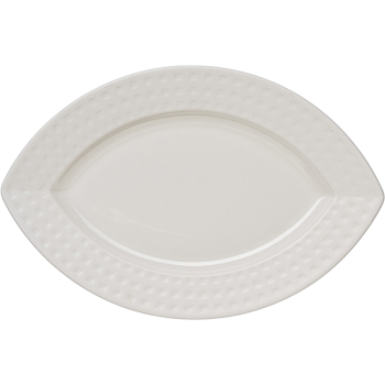 Блюдо овальное «Сатиник»; фарфор; L=23,B=15см; белый