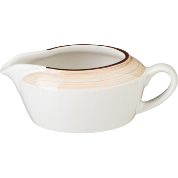 Соусник «Чино»; фарфор; 127мл; H=5,L=13.3,B=7.8см; белый,бежев.