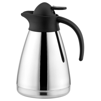 Кофейник вакуумный «Санекс»; сталь нерж.,пластик; 1л; H=23,L=15.8,B=13см; серебрян.,черный