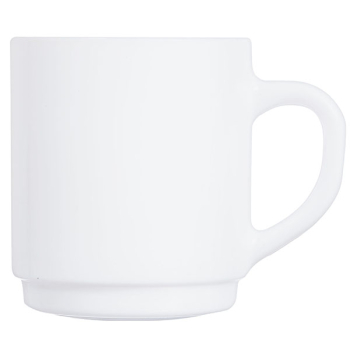 Кружка «Ресторан»; стекло; 290мл; D=8,H=8.3,L=11.5см; белый