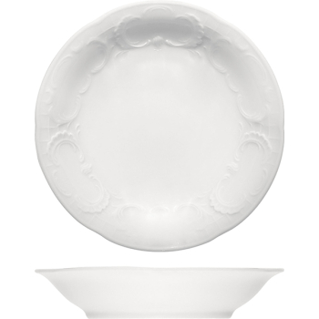 Блюдо для фруктов «Моцарт»; фарфор; 200мл; D=14,H=4см; белый