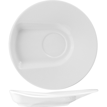 Блюдце «Максим»; фарфор; D=15,H=2.5см; белый