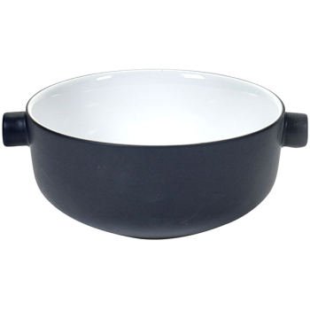 Салатник с ручками «Ловатт»; кост.фарф.; D=13.5,H=6.5см; черный,белый