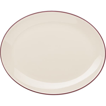 Блюдо овальное «Кларет»; фарфор; H=1.1,L=20,B=16см; бежев.,бордо