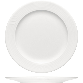 Тарелка мелкая «Карат»; фарфор; D=24,H=4см; белый