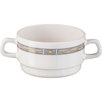 Бульонная чашка «Каррарэ»; стекло; 320мл; D=10,H=5.5,L=15см; бежев.,песочн.