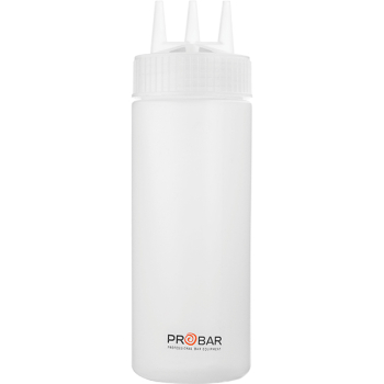 Емкость для соусов с тремя носиками; пластик; 350мл; D=7,H=20см; прозр.