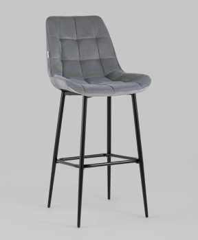 Стул барный Флекс велюр серый