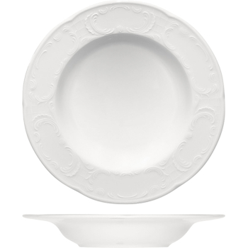 Тарелка глубокая «Моцарт»; фарфор; D=20,H=6см; белый