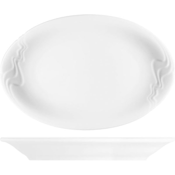 Селедочница «Мелодия»; фарфор; H=3.5,L=23.7,B=15.2см; белый