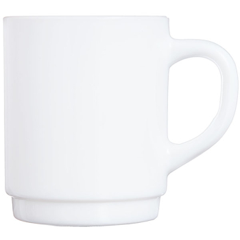 Кружка «Ресторан»; стекло; 250мл; D=7,H=9,L=10см; белый