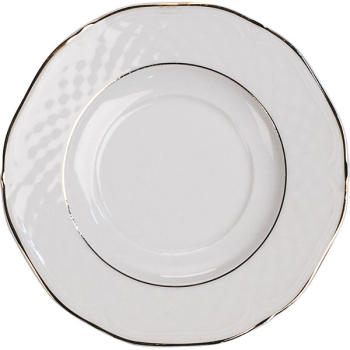 Блюдце «Афродита»; фарфор; D=17,H=1.8см; белый,золотой