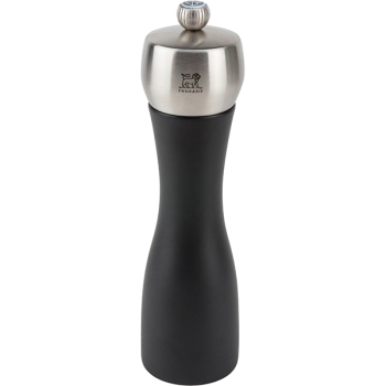 Мельница для соли мех. метал; дерево,сталь нерж.; D=5.4,H=20см; черный