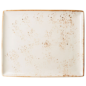 Блюдо прямоугольное «Крафт»; фарфор; L=33,B=27см; белый