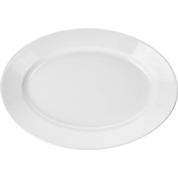 Блюдо овальное «Алберго»; фарфор; H=6,L=42,B=29см; белый