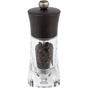 Мельница для перца метал.мех.; акрил,дерево; H=14см; прозр.,шоколад.
