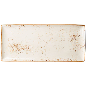 Блюдо прямоугольное «Крафт»; фарфор; H=1.5,L=37,B=16см; белый