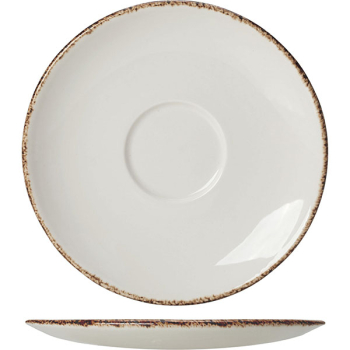 Блюдце «Браун дэппл»; фарфор; D=15см; белый,коричнев.
