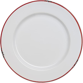 Тарелка мелкая «Эйвбери ред»; керамика; D=26см; белый,красный