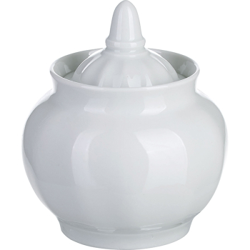 Фото Сахарница с крышкой; фарфор; 600мл; D=9,H=14.5см; белый Сахарница с крышкой; фарфор; 600мл; D=9,H=14.5см; белый