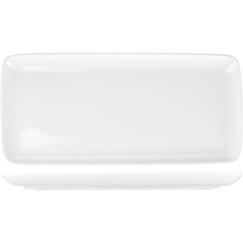 Блюдо прямоугольное; фарфор; H=2.5,L=35.2,B=16.5см; белый