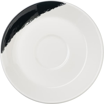 Блюдце «Джапоника»; фарфор; D=14.8,H=2см; белый,черный