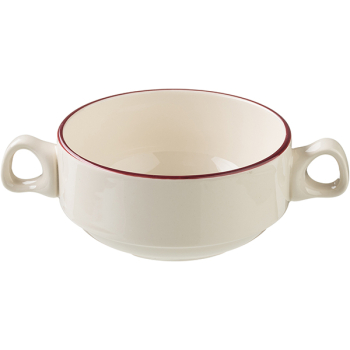 Бульонная чашка «Кларет»; фарфор; 285мл; D=11.5,H=5.2см; бежев.,бордо