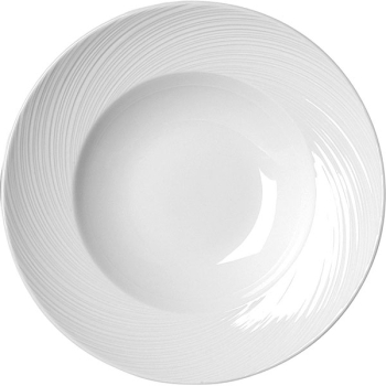 Тарелка глубокая «Спайро»; фарфор; 450мл; D=30,H=5.5см; белый